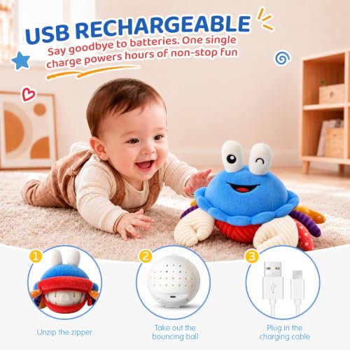 Image of Dancing Crab Baby Toy, Musical Plush Sensory Toy with Recording for Infant