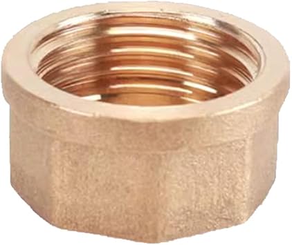 Brass Pipe End Cap Plug Fitting, Thread Pipe Plug Fitting Garden Irrigation Hose Brass Pipe Cap Hex End Water Tubing Stopper Female 1/2" GHT