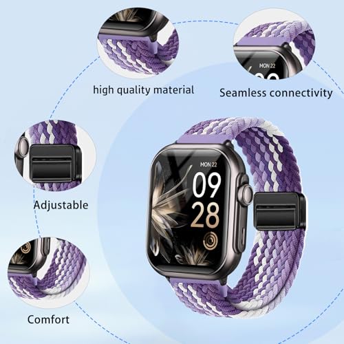 Correa Nylon para RUXINGX G62 Smartwatch Morado miniatura 2