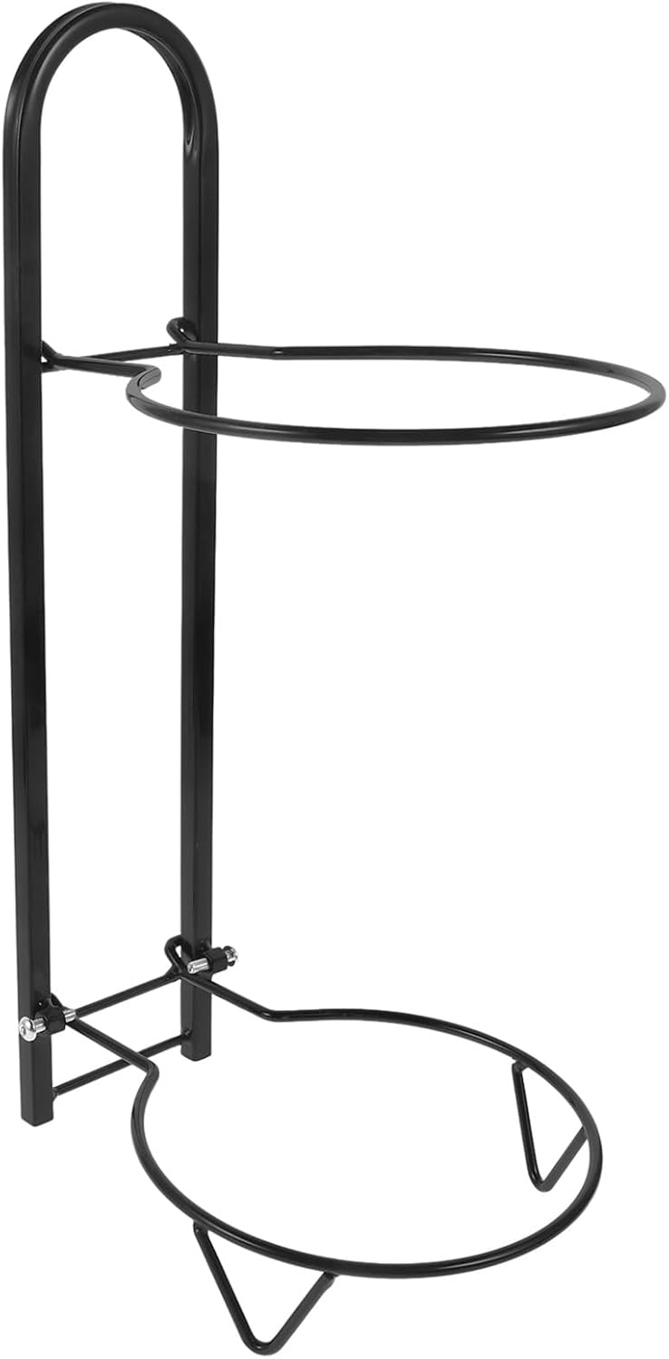 Ciieeo Basketball Ball Storage Rack 2-Tier Foldable Black Metal Organizer Holder for Garage Indoor Sports Equipment