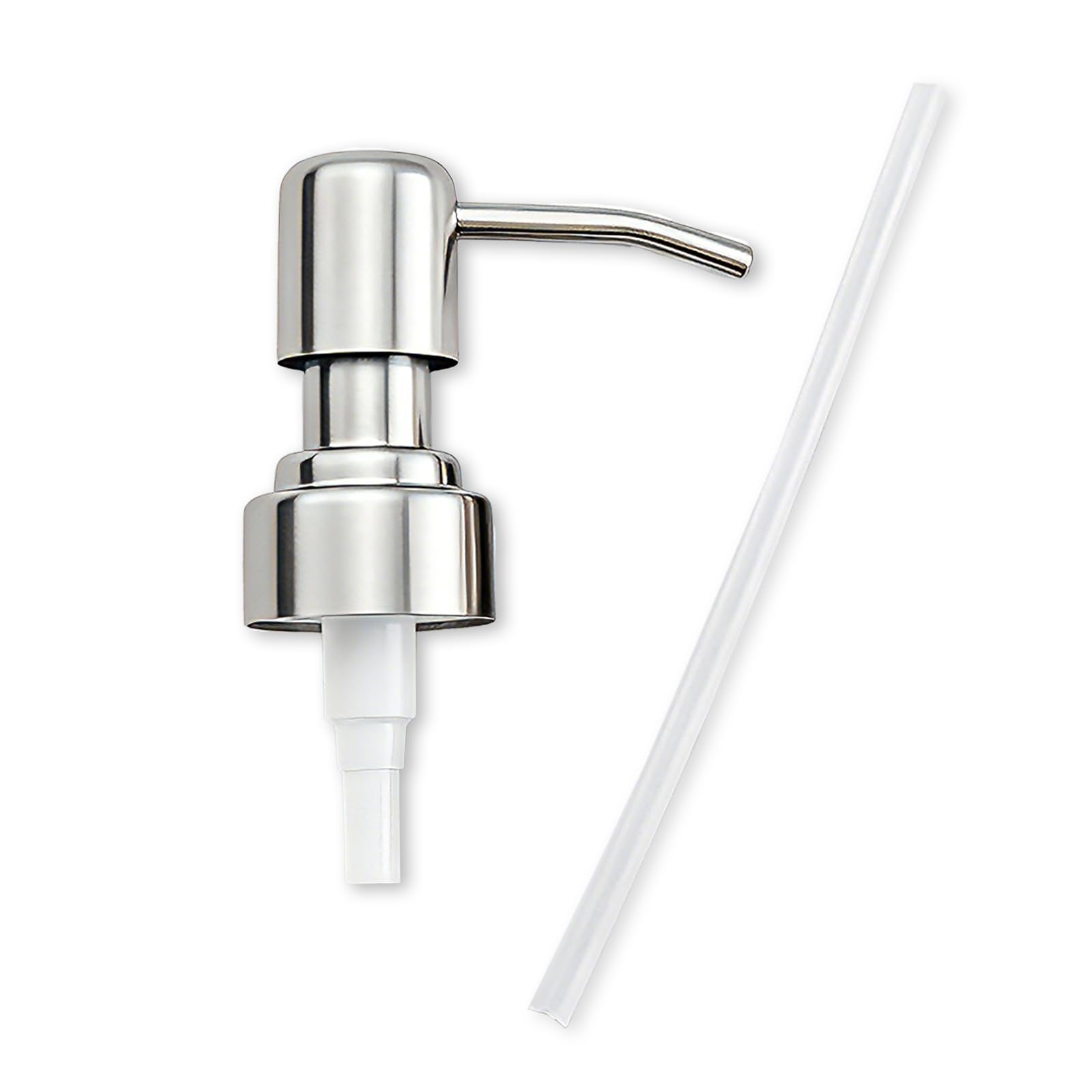 Pollock Pump Dispenser Stainless Steel, Replacement for Standard Neck Size - 26-28 mm Thread Fits Most Hand Soap Dispenser (Sliver Brushed)