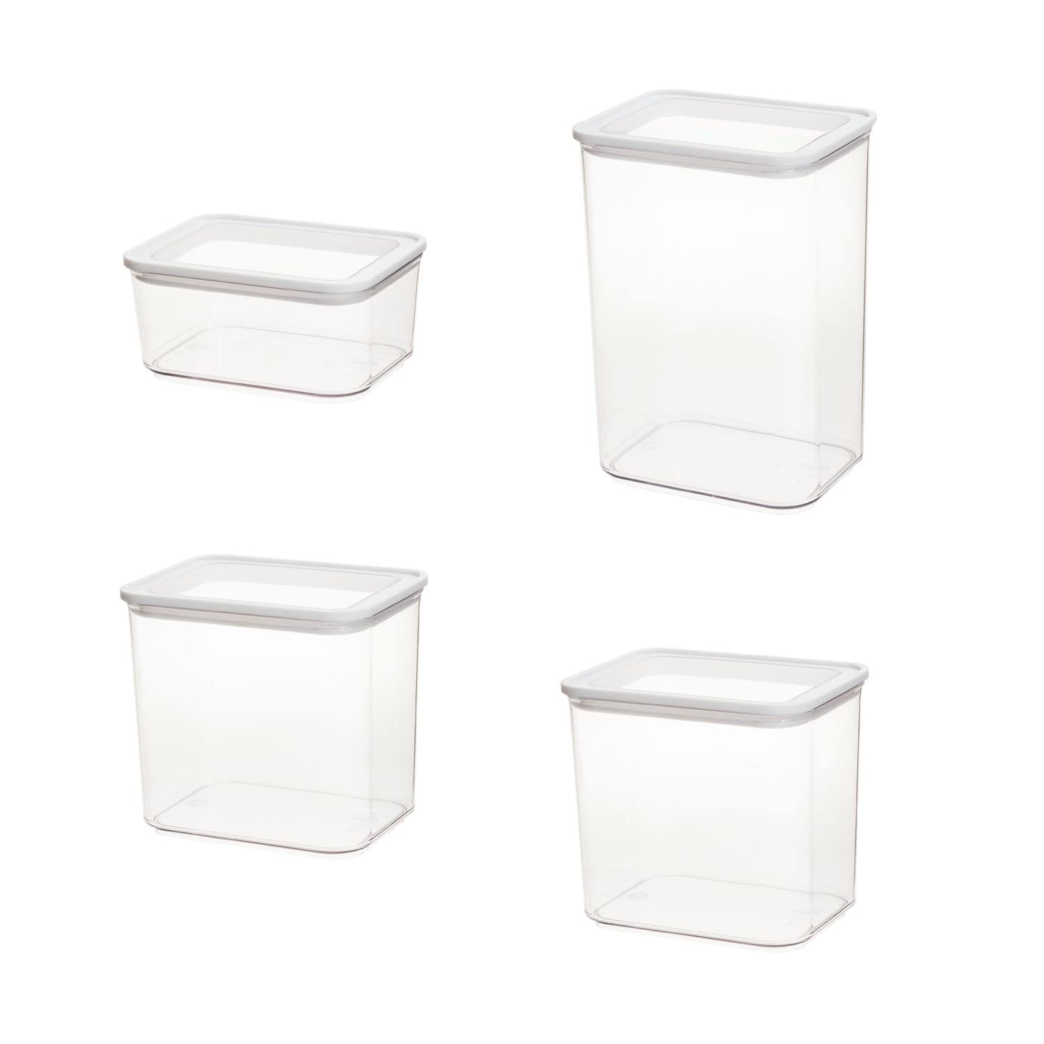 Set 4 Contenitori Trasparenti IDesign Rosanna Pansino – Impilabili, In Plastica Riciclata, Per Dispensa E Frigo - 4