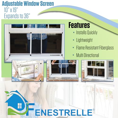 image for Fenestrelle Expandable Window Screen – 10″ H × 19″–36″ W Ho