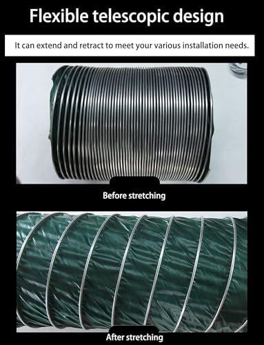 Flexible Air Duct Hose - Heavy-Duty Heat & Flame Resistant, Triple-Proof Vent for Dryer, Range Hood, Bathroom Exhaust - 16.5cm Diameter, 300cm Length (6.5x118.1in)