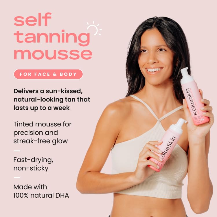 Miniatura 2 de KoluaSkin by KoluaWax - Mousse autobronceador, oscuro, de aspecto natural, sin sol, bronceado falso, se seca rápido sin rayas, hidrata la piel,