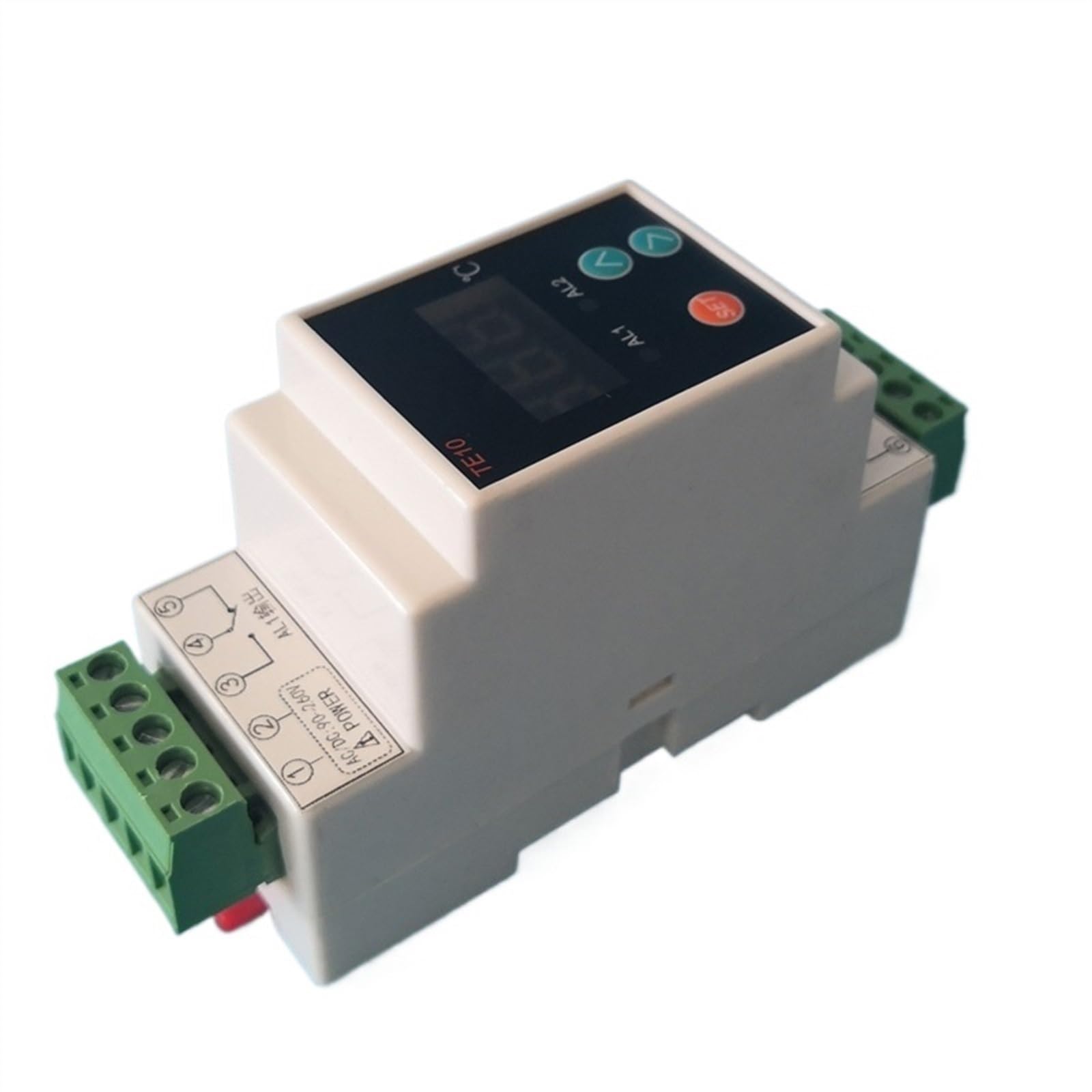 Termostato DIN con sensore Standard 2 Uscita relè Funzione -40~110℃ Alta/Bassa Temperatura NO NC Uscita comune 7A/250VAC