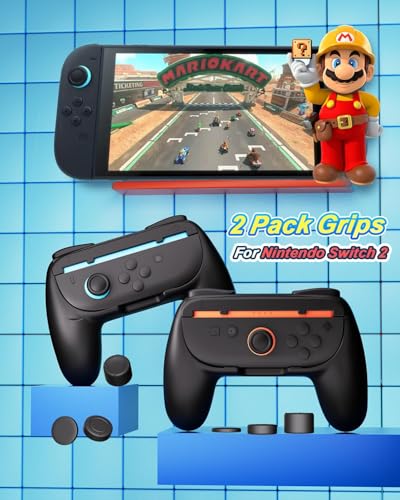 Image of Joy-Con Grips for Nintendo Switch 2 (2025), 2 Pack Joycon Accessories for Multiplayer Game Friend Family Game Night Party, Larger SL SR Triggers Ergonomic Nintendo Switch 2 Joycon Grip & Thumb Grips