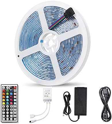 LED Light Strip, AMAZING POWER RGB LED Strip Lights with Remote 16.4ft 5M Waterproof Color Change Rope Lights