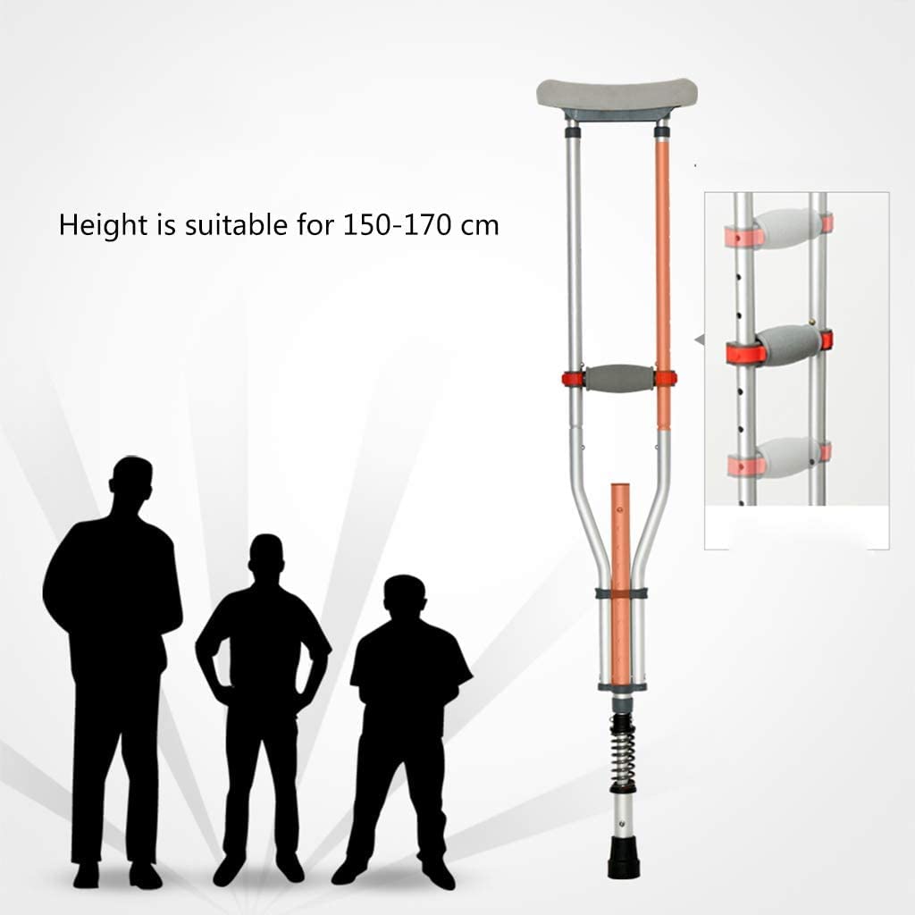Muletas para adultos Muletas para axilas para muletas ajustables un par, muletas para axilas, muletas para axilas livianas plegables antideslizantes, paseo de viaje, muletas de aluminio W