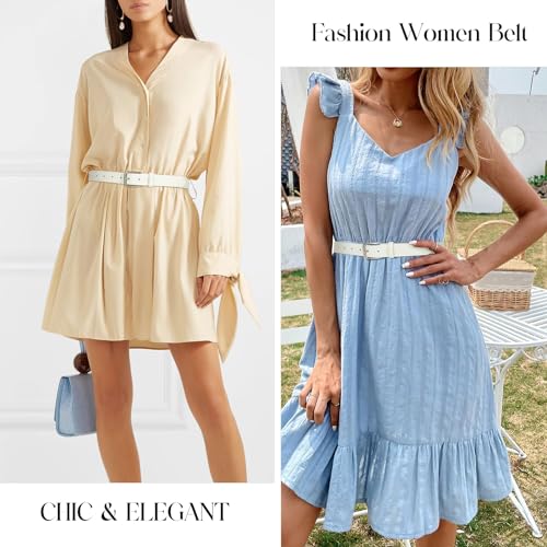 Image of WHIPPY Women Casual Leather Belt for Jeans Pants, Fashion Ladies Waist Dress Belt