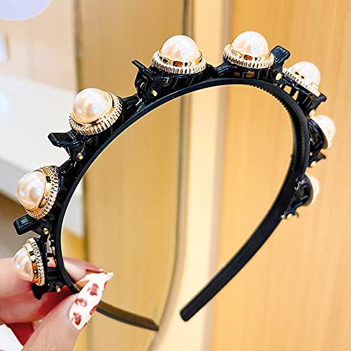 VALINK Flower Girl Headpiece, Bangs Hairpin Headband Multi-layer Hollow Braided Hair Head Hoop Korean Style Sweet Hairstyle Headwear Gifts for Girls