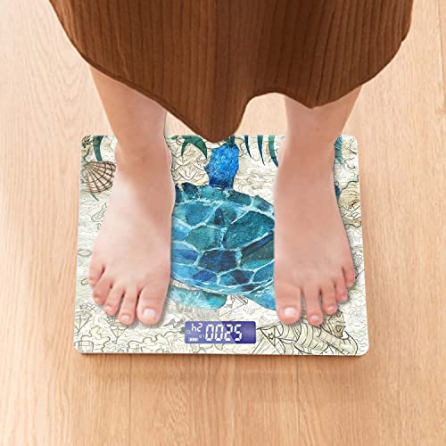 Weight Scale Digital Bathroom Scale Scale For Body Weight 400 Lbs Personalized Digital Scale With Backlit Display Easy Read(Battery Not Included) - Retro Turtle #TOP1