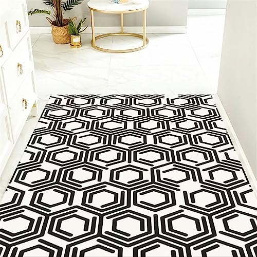 Tapis ado de chambre gris hexagonal 180x250cm idéal pour coin studio - 2