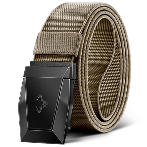 Image of BULLIANT Men Tractical Belt,Stretch Western Rigger Web Belt For Cowboy Military Heavy Duty Hiking Hunting 1.5 inch-Cut For Fit
