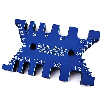 High Precision Aluminum Dovetail Jig Metric and Imperial Tenon Caliper Card Gauge for Measuring Height Woodworking Saw Table Machine Gaps Precision Measuring Tool,MG-016B