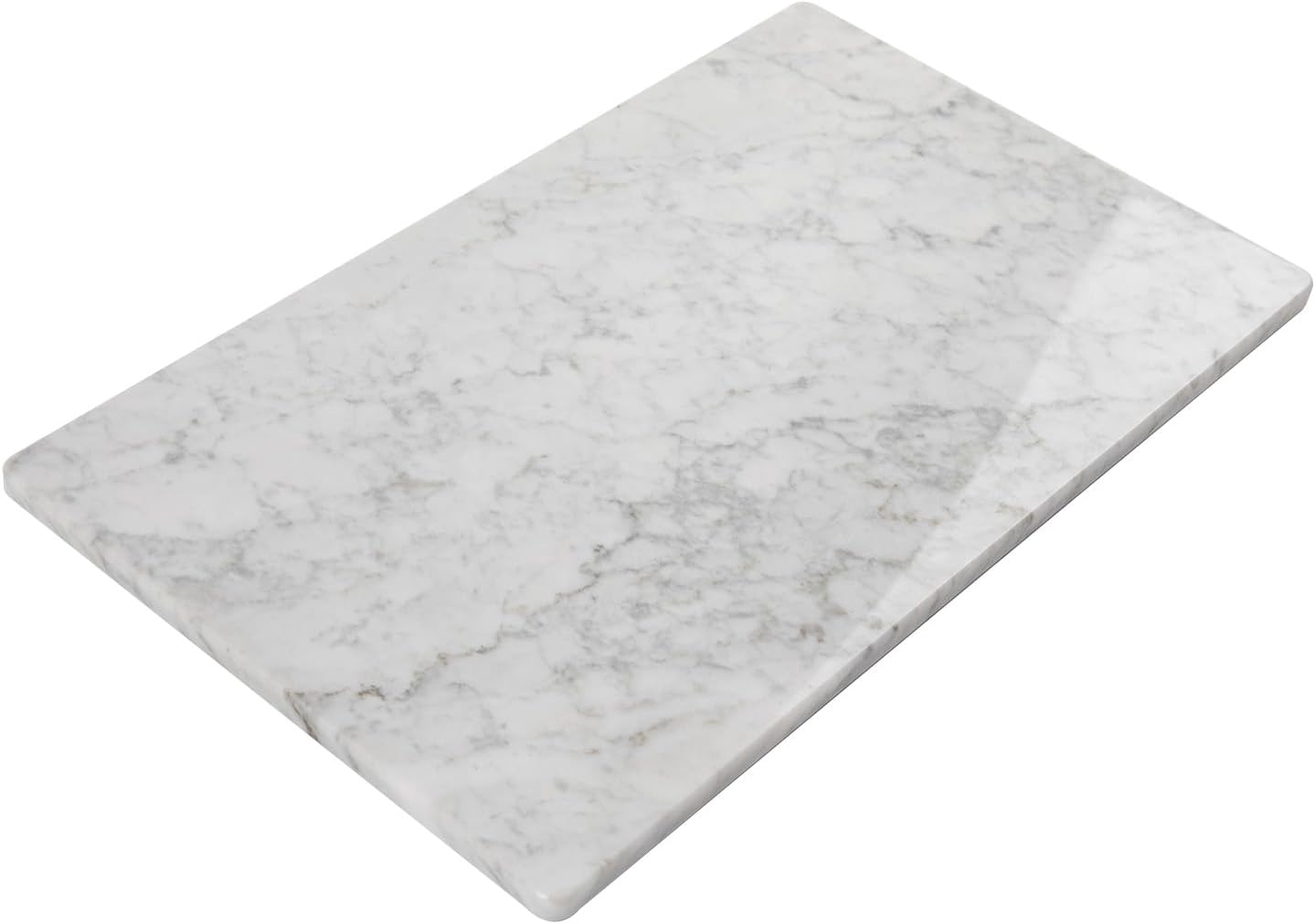 Lovdeco Marble Cutting Board, Pastry Board For Kitchen, Carrara White Marble Slab Gift With Non-Slip Feets, 12x20 Inch, 1 Piece Carrara White 20"L x 12"W