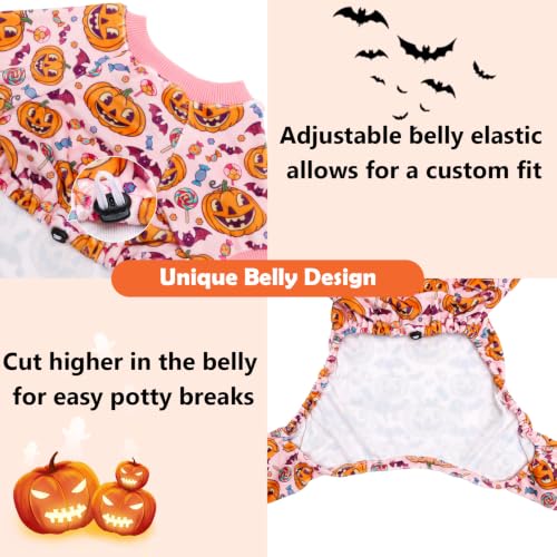 Image of CuteBone Small Dogs Outfit Soft Puppy Onesies Pjs Halloween Dog Pajamas Pet Coat Cat Apparel Comfy Doggie Jumpsuit Bodysuit for All Seasons P351L