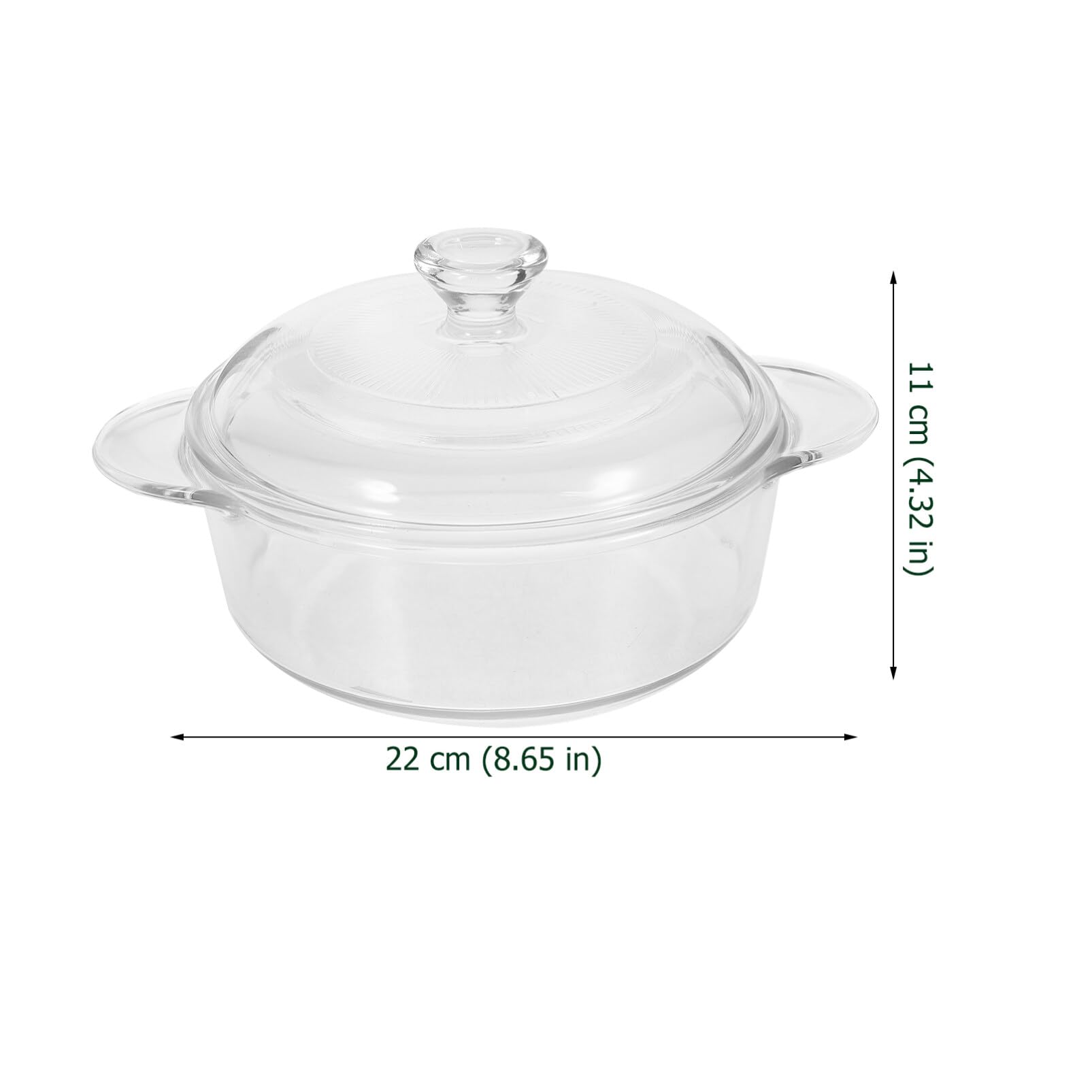 Alipis Große Salatschüssel aus Glas 1l mit Deckel und Doppgriffen | Transparent, Leicht zu Handhaben und Transportieren, zum Aufbewahren und Servieren von Speisen