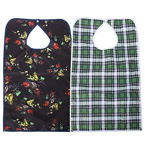 Semme Bibs for Adults, Elder Dinning Clothes Protector Washable and Reusable Double Layer Waterproof Mealtime Bib for Eating