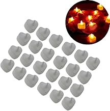 Kit 24 Velas Eletrônicas Led Branca com Luz Amarela Lindas Decorativas Festa Casamento Decoração Formato Coração