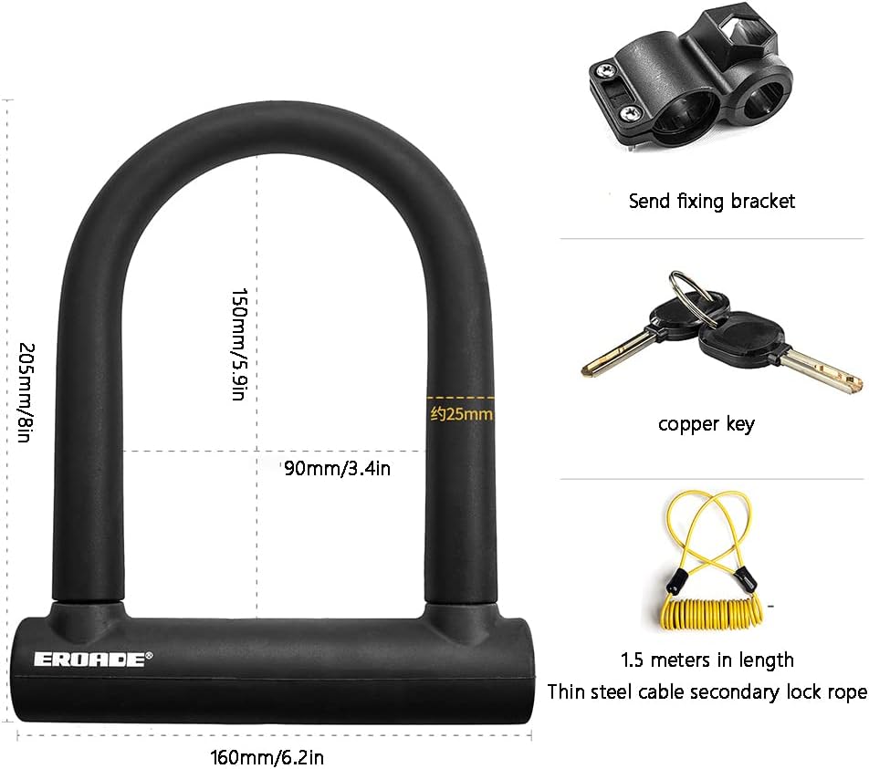 Heavy Locks Bicycle Lock U-Shaped Lock Bicycle Mountain Bike Lock for Outdoors Safe Lock Core, Can Effectively Violent Locking U-Locks for Bicycles