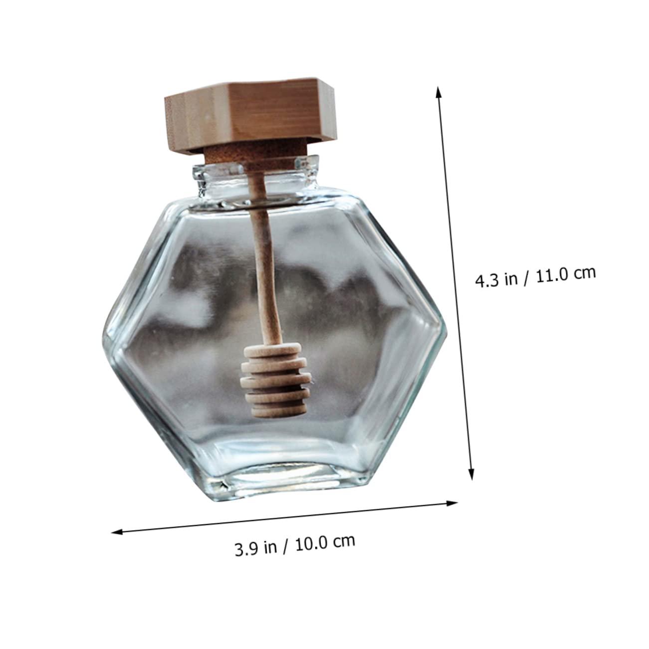 HOLIDYOYO 2pcs Honey Pot Clear Honey Container Honey Jar with Dipper Bee Suit Container with Lid Food Sealed Storage Jar Clear Jars Mini Jar Honey Storage Jar Bottle Jam Jar Wooden re-usable