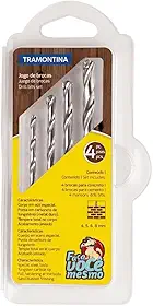 Tramontina 43408510, Jogo de Brocas para Concreto 4 Peças com 4 Brocas 4, 5, 6 e 8 Mm