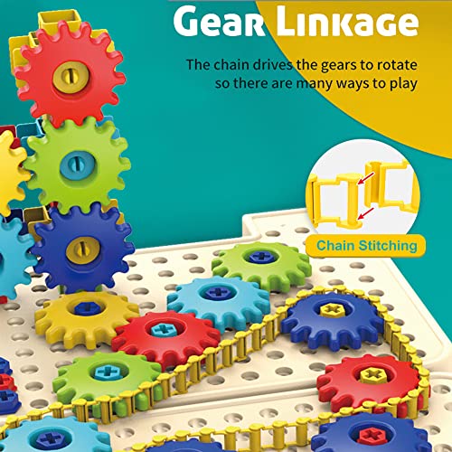 Gear Sets Building Toys,216 Pieces Colorful Building Blocks,Tools Box,Drive Belt Gears,Child Development Toys For ​Ages 3 #TOP4