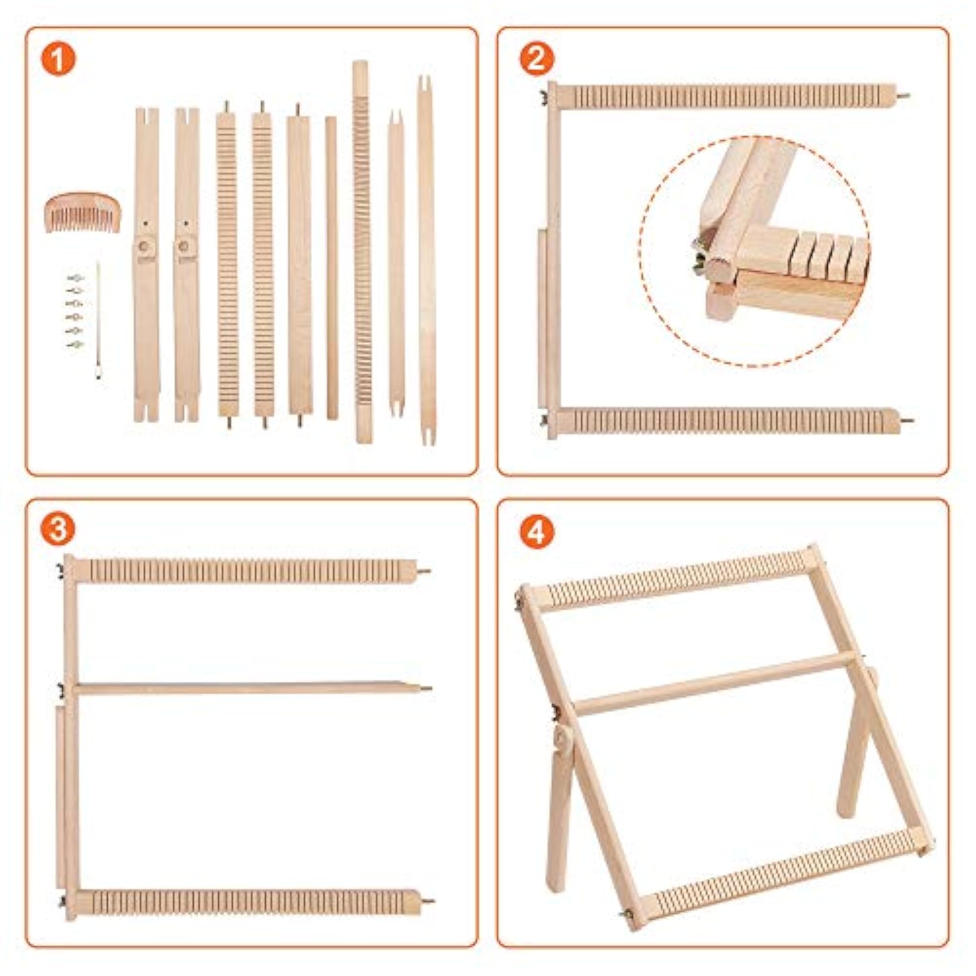 Large Frame Weaving Loom for DIY Crafts, 16.5" x 15.7"