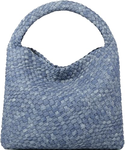Image of Queenoris Fashion Hobo Bags for Women Top-handle Shoulder Bag Vegan Leather Purses Soft Summer Tote Bag | WOVEN