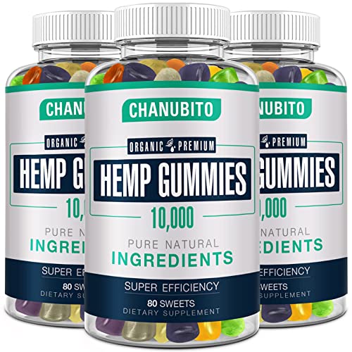 3 Packs Natural Hemp Gummies for Sleep Aid Anxiety Stress Extra Strength Relief Inflammation Pain Calming Mood Focus Relaxation Hemp Seed Oil Gummy Extract 240 Counts Candies