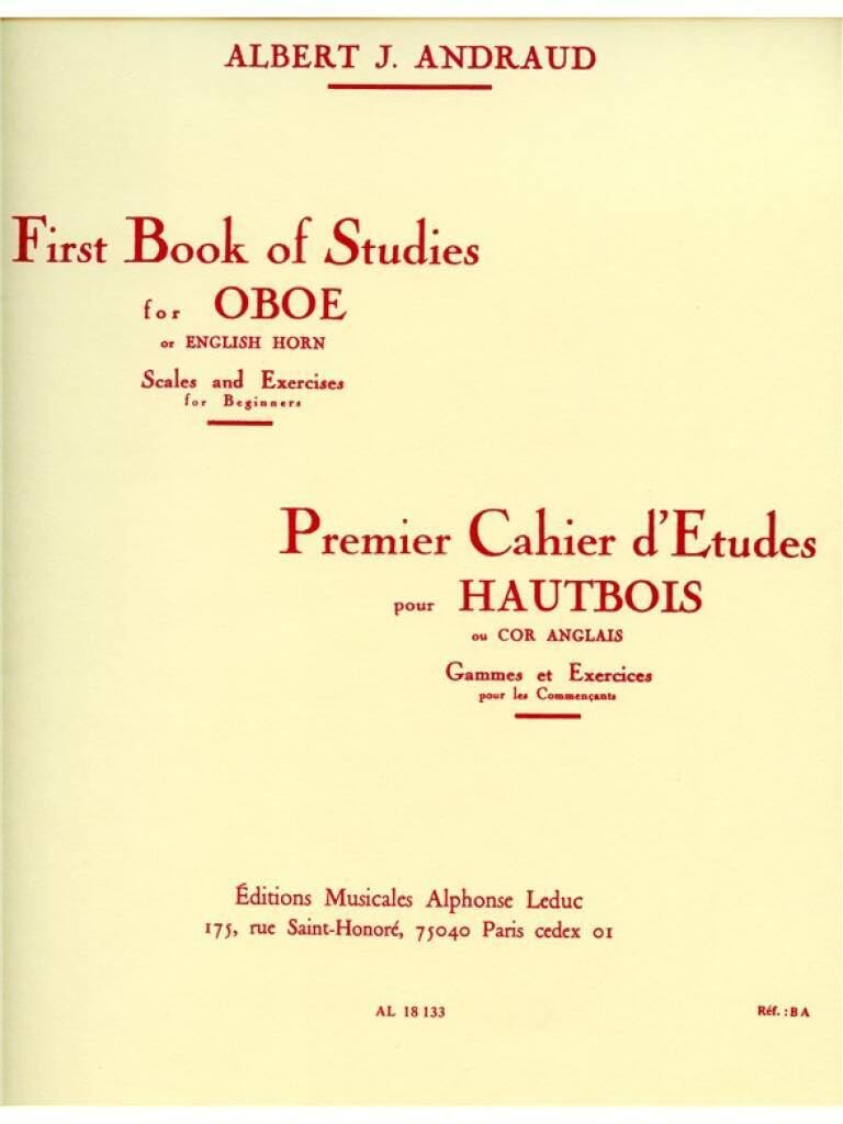 CAHIER D'ETUDES N01 HAUTBOIS OU COR ANGLAIS