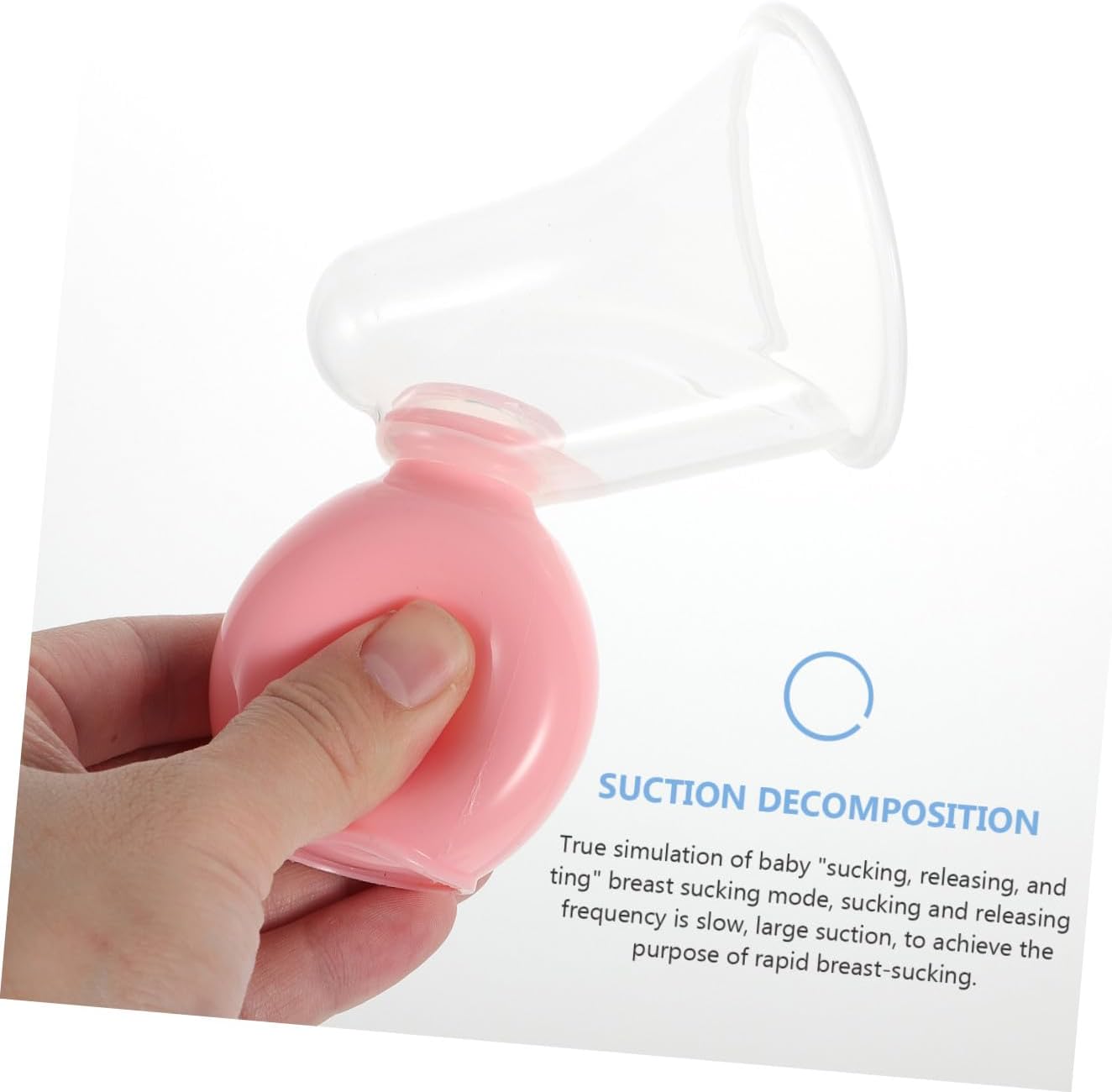 Manual Pump Breastfeeding Supplies for New Mothers 2Pcs Portable Suction Milk Collector Handheld Breastmilk Pump with Pink and Blue