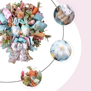 16 inch egolot easter mesh deco bunny wreath with eggs and carrots for front door spring pink and blue ribbon easter wreath for spring rustic and farmhouse ribbon for home decor  urban country home decor