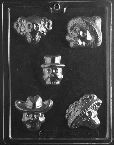 DAY OF THE DEAD SKULLS chocolate candy mold, Garden, Lawn, Maintenance