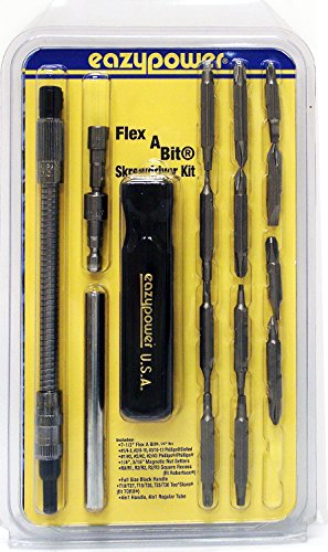 Image of Eazypower 88619 17-Piece 4-in-1 & 7- /12-Inch Flex-A-Bit Screwdriver Kit, Black