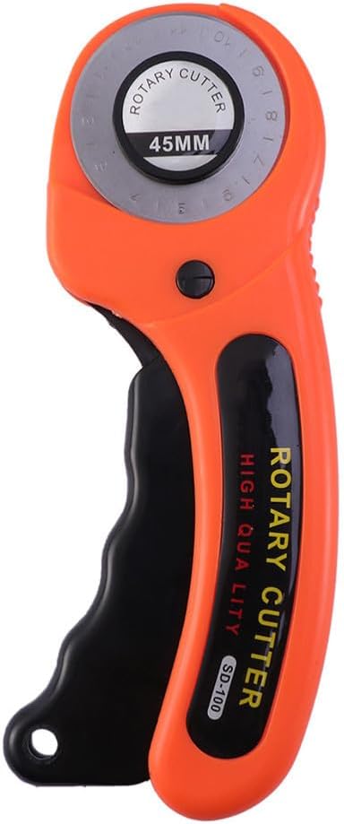 45mm Rotary Leather Cutter with Ergonomic Handle Design and 5pcs Replacement Blades for Precise Cutting Thread in Scrapbooking and Craft Making