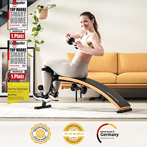 Klappbare Sit-Up-Bank mit 2x 1,5 kg Hanteln von Sportplus