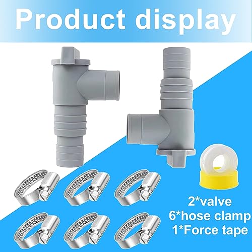 Absperrhahn für Pools mit 32mm Schlauchanschluss, pool schlauch 32 absperrventil Pool Absperrhahn mit Schlauchklemmen und Klebeband absperrhahn pool 32mm für oberirdische Pool und Poolpumpe Wartung – Bild 4