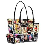 Glossy magazine cover collage Michelle Obama printed two stand alone tote bags and one matching...