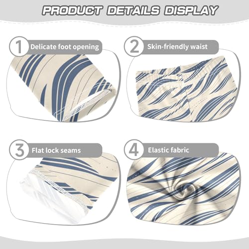 KLL Navy Blue Stripes Girls Cotton Leggings Fashion Full Length Workout Pants Gym3