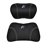 2 PCS Car Neck Pillow Compatible with BMW 1 2 3 4 5 6 7 Series X1 X2 X3 X4 X5 X6 X7 Accessories, Car Soft PU Leather Headrest Neck Support (B)