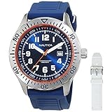 dimensión caja: 44 mm Nautica Reloj Analógico para Hombre de Cuarzo con Correa en Silicona 0656086081169