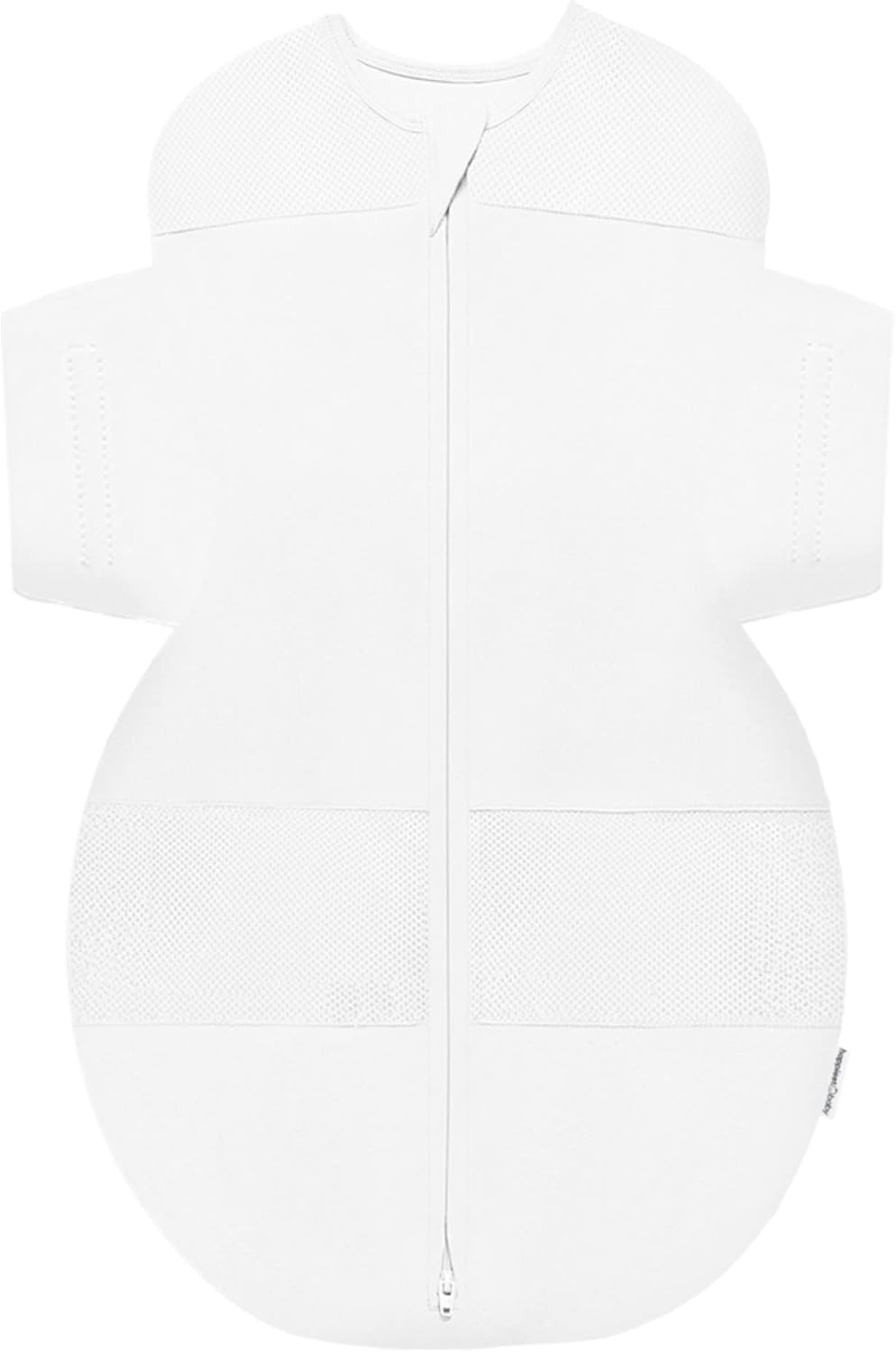 Happiest Baby SNOO Sleep Sack - 100% Organic Cotton Baby Swaddle Blanket - Doctor Designed Promotes Healthy Hip Development (White, X-Large)