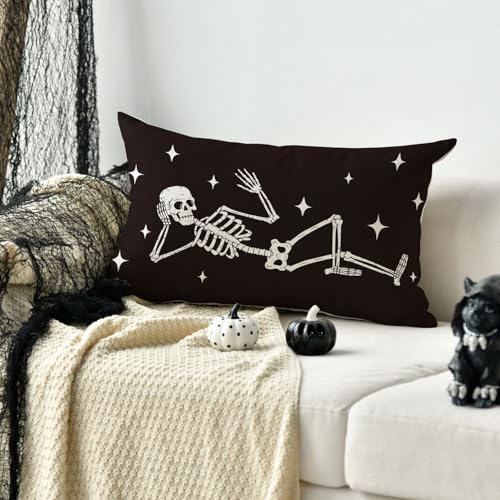 Halloween Skull Throw Pillow Cover – Farmhouse Cushion Case - Image 5