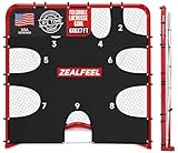 ZEALFEEL Lacrosse Goal 6x6x7Ft, Foldable Lacrosse Training Net with 9-Zone Target for Accuracy Practice, Heavy-Duty Steel Frame & Tear-Resistant Netting, Backyard Shooting Practice for Teens & Adults