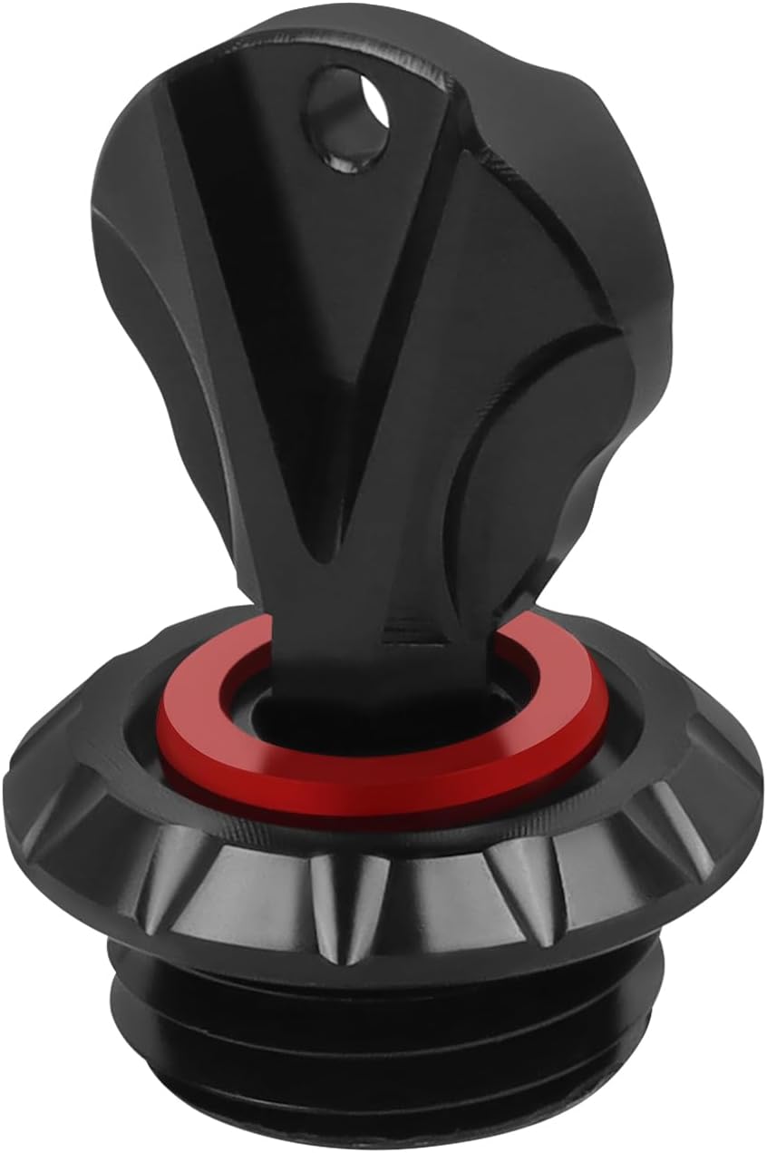 Engine Oil Filler Cap Cover Replacement for Kawasaki NINJA 250R 300 H2 VERSYS X-300 ZX-6R 636 ZX-10R ZX-10RR ZZR1200 ZZR1400 GTR1400 Aluminum Anti-theft Oil Filler Plug(Red)