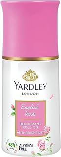 Yardley London English Rose Anti-Perspirant Deodorant Roll-On Body Deodorant Roll-On For Women 48-Hour Active Sweat Protection Alcohol-Free 50ml
