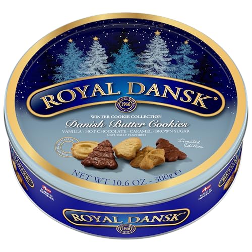 Zamfoods - Royal DansK The Original Danish Recipe Assortiment de biscuits au beurre au chocolat danois 300 g (473,6 g), cadeau de Noël parfait pour les amis et la famille, coffret cadeau pour femmes, hommes et