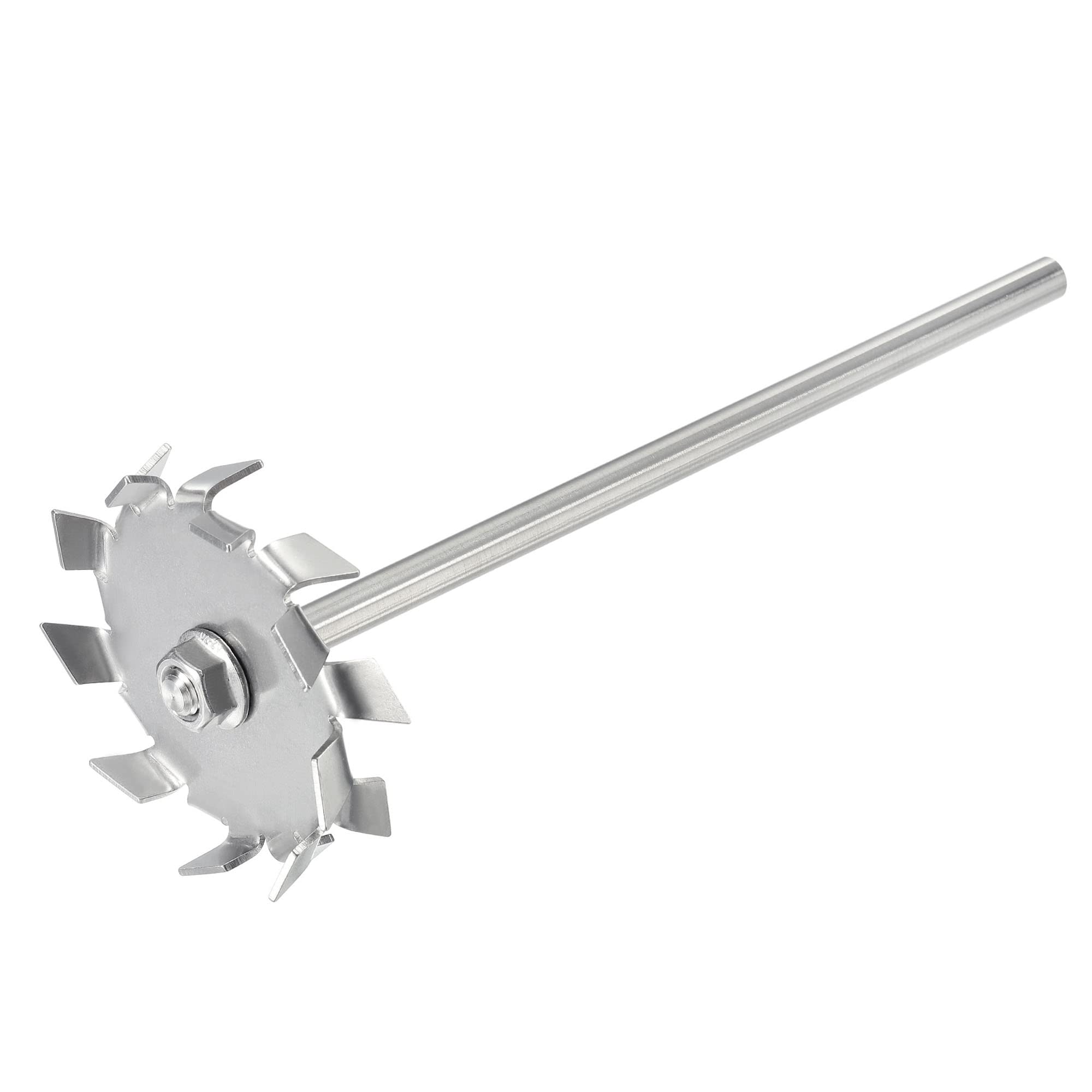 sourcing map 304 Inoxidable Acero Agitador Varilla 7.87" Longitud Dispersión Máquina Agitar Palos con 2.76" ID Dispersión Disco para Laboratorio, Industrial
